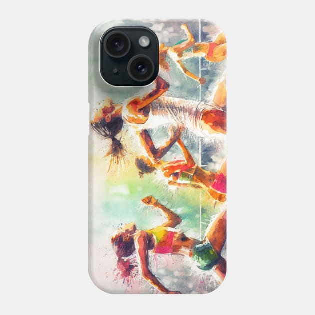 Artistic illustration of women in a sprint race Phone Case by WelshDesigns