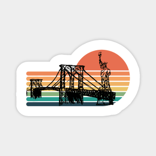 The Bridge and Statue of Liberty Magnet