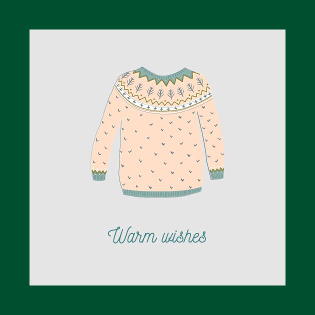 illustration of woolen pullover with Nordic ornament by DanielK