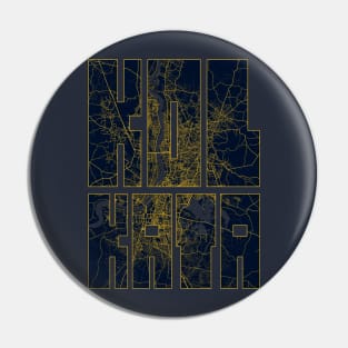 Kolkata, India City Map Typography - Gold Art Deco Pin