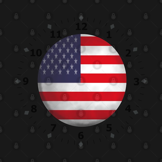 usa flag clock by persa