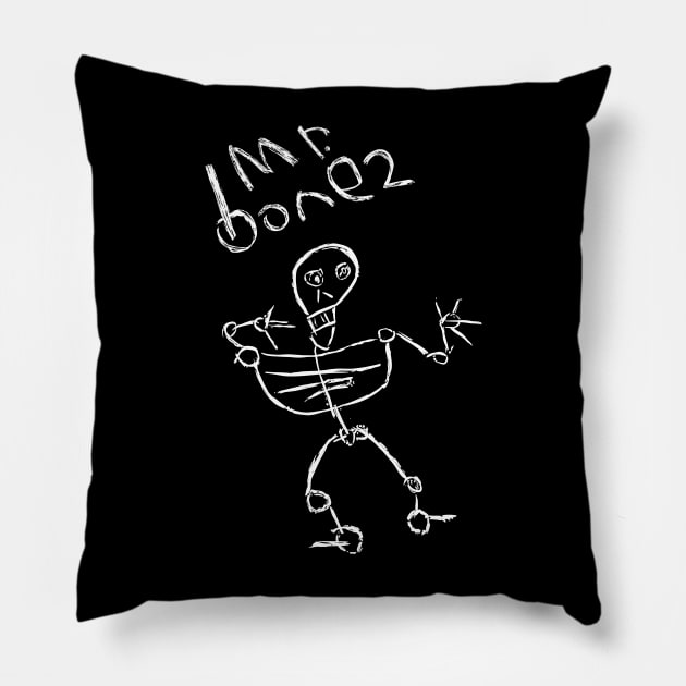 Mr Bones Pillow by PALEPHAZE