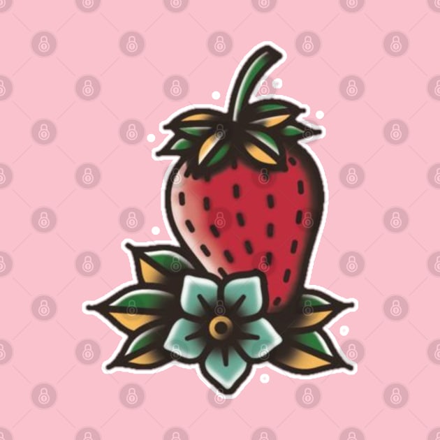 Strawberry Tattoo design by Jahaziel Sandoval