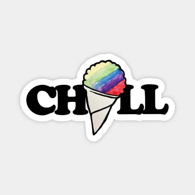 Chill retro rainbow snowcone Magnet by bubbsnugg