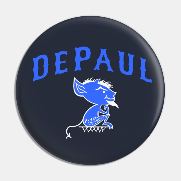 Retro DePaul Mascot Design Vintage Pin by MalmoDesigns