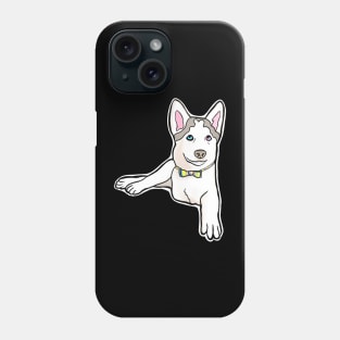 Adorable Three-Legged Tripod Husky Named Mochi with Rainbow Bow Tie Phone Case