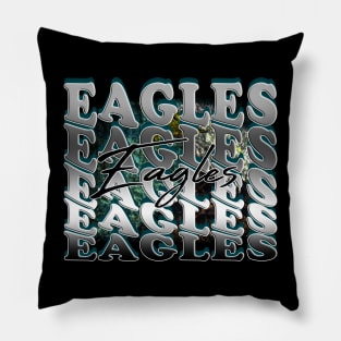 Eagles Retro Vintage Style with Bald Eagle Pillow