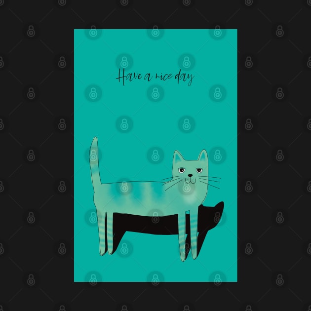 Have a nice day, friendly turquoise  cat by marina63