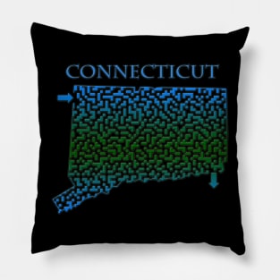 Connecticut State Outline Maze & Labyrinth Pillow