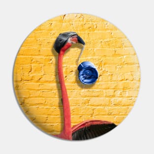 Flamingo With Classic Blue Yo-Yo Pin