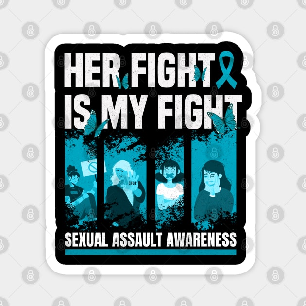 Sexual Assault Awareness Teal Ribbon Women Magnet by badCasperTess