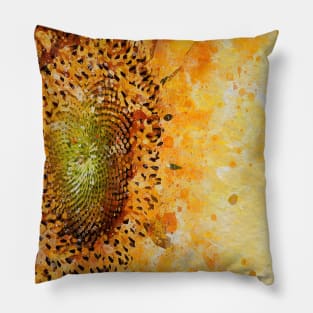 Abstract Watercolor Sunflower Pillow