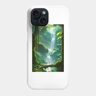 Cute Couple in Waterfalls in a Forest Phone Case