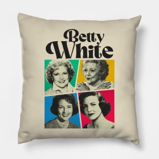 Betty White Comic Black Pillow