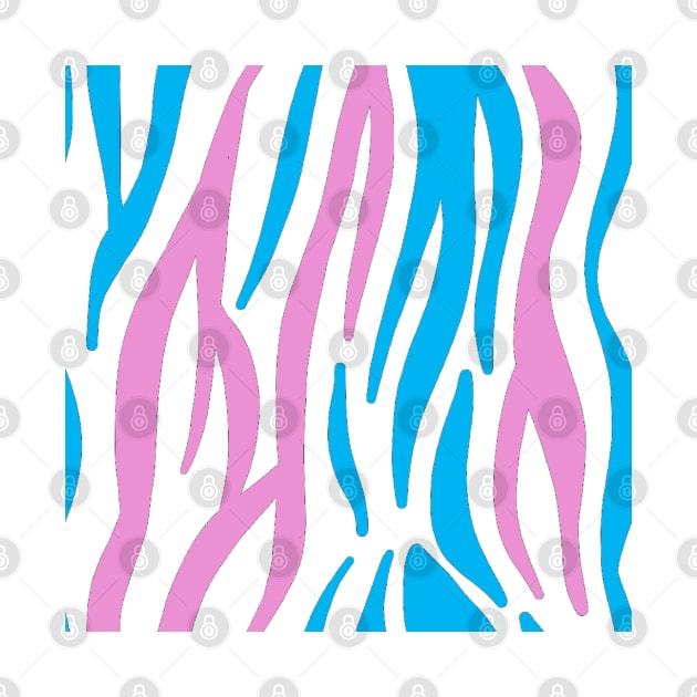 Pink and Blue Zebra by ValinaMoonCreations