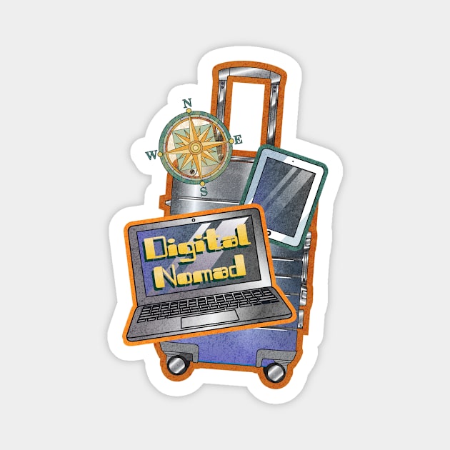 Digital Nomad Magnet by Pamelandia