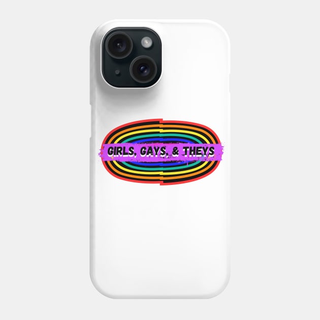 Girls, Gays, and Theys – Retro Oval Rainbow Phone Case by KoreDemeter14