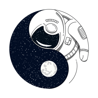 Nasa Astronaut Ying Yang Symbol T-Shirt