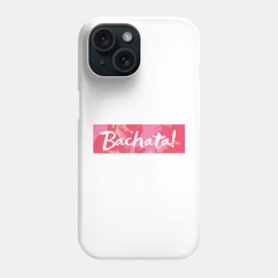 Transparent Bachata lettering on red marbled background Phone Case