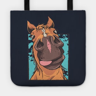 Funny Horse Face Close up Tote