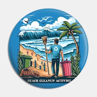 Beach Cleanup Activists - Beach Cleanup Tools Pin