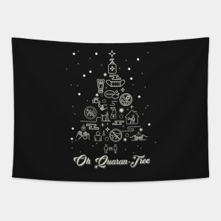 Oh Quarantree  Funny Quarantine Christmas Xmas Tree 2020 Tapestry