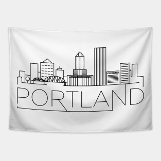 Portland Minimal Skyline Tapestry