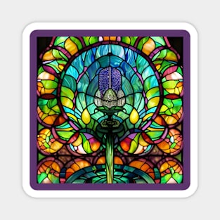 Stained Glass Lotus Flower Magnet