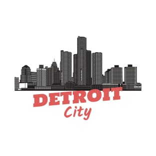 Detroit city skyline vintage retro T-Shirt