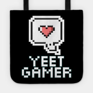 Yeet Gamer Pixel Heart - Gaming Gamer 8-Bit Classic - Retro Style Pixel - Video Game Lover - Graphic Tote