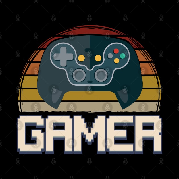 Vintage Retro Gamer Graphic Tees Video Game Player Gift by Proficient Tees