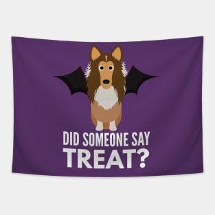 Rough Collie Halloween Trick or Treat Tapestry