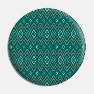 Green Aztec Pattern Pin