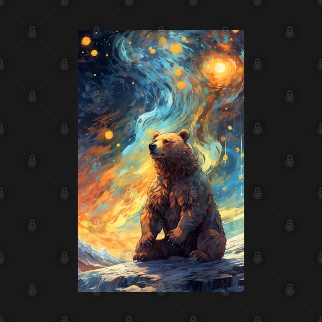 Bear in Van Gogh style by CatCoconut-Art