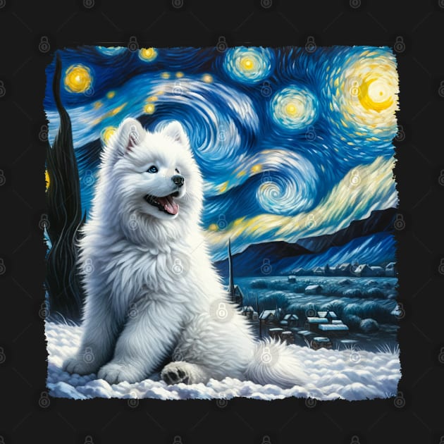 Starry Samoyed Dog Portrait - Pet Portrait by starry_night