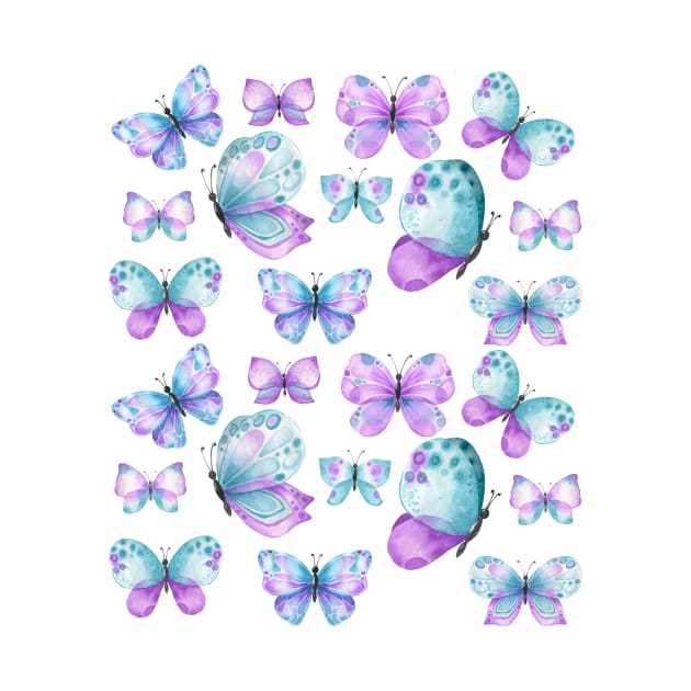 Light Purple Coloured Butterfly Pattern by Double E Design