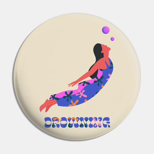 Drowning Girl Pin by technicolorable