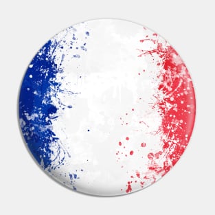 France Flag Action Painting Pin