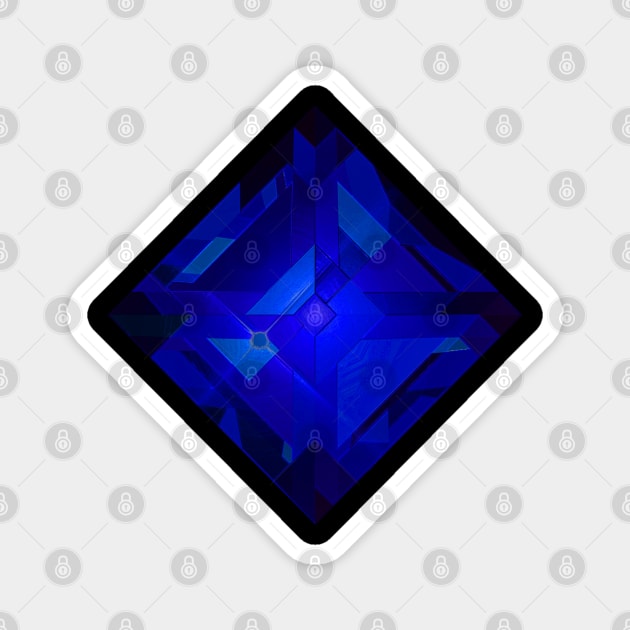 Blue Square Shape Gemstone Magnet by The Black Panther