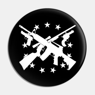 Guns Pistols and Crossed Rifles with 13 Stars Pin