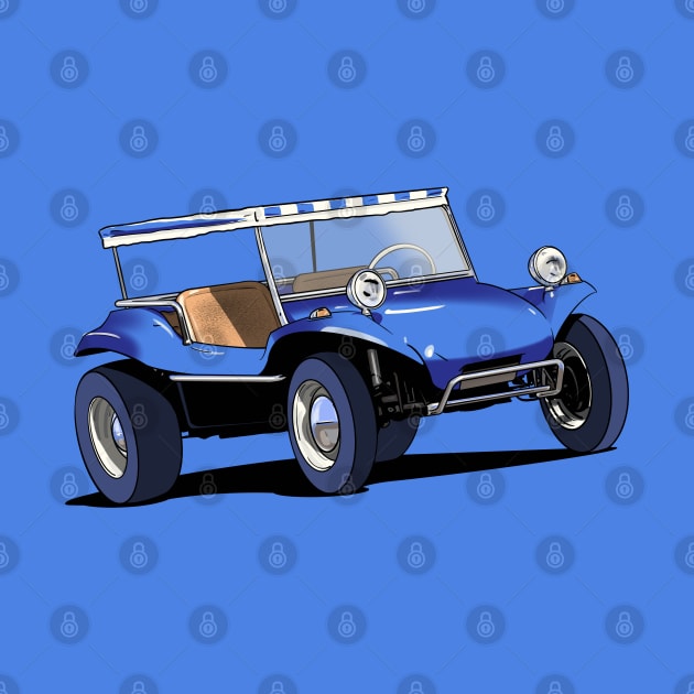 Blue Manx Beach Buggy by Webazoot