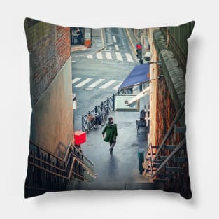 street scene Asnieres town Pillow