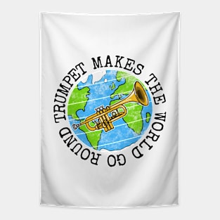 Trumpet Makes The World Go Round, Trumpeter Earth Day Tapestry