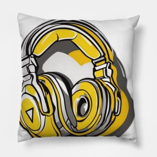 Headphone Yellow Shadow Silhouette Anime Style Collection No. 404 Pillow