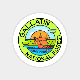 Gallatin National Forest Montana Camping Canoe Magnet