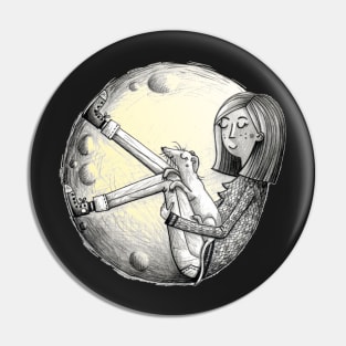 My Special Moon - Fullmoon - Woman & Dog Pin