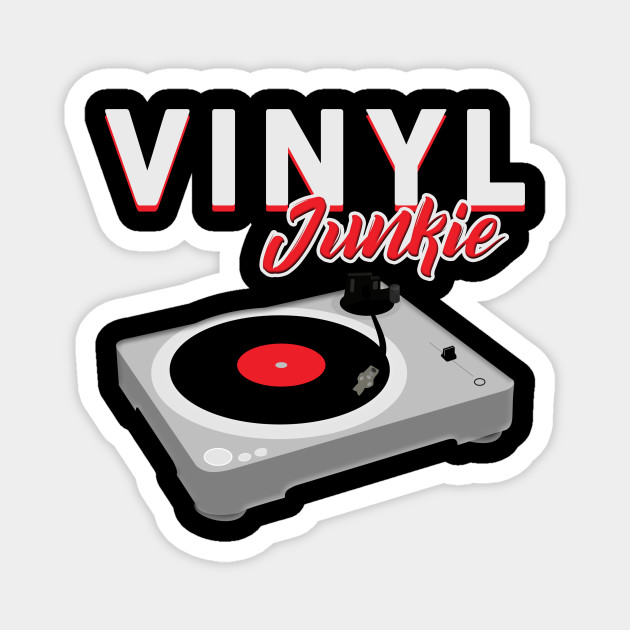 Vinyl Junkie Music Cartoon Record Player Vinyl Magnet Teepublic Au