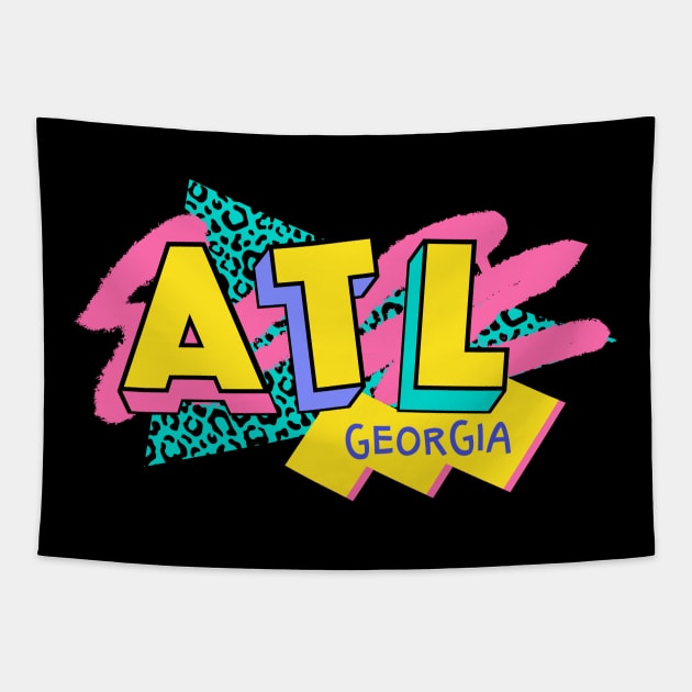 Atlanta, Georgia Retro 90s Logo Tapestry by SLAG_Creative