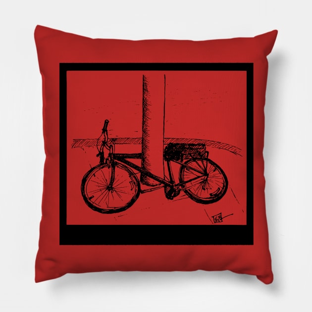 Lieutenant Dangle’s Bike! - Black Pillow by EBDrawls