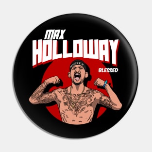 Max Holloway Comic Style Art Pin